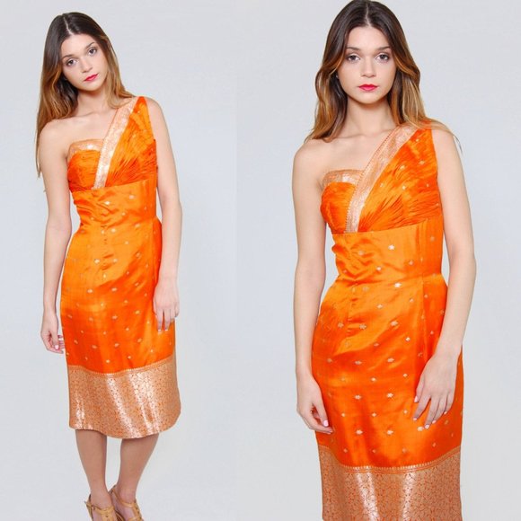 Dresses & Skirts - Vintage 50s SILK Sari Dress
